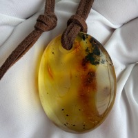 Golden Honey Landscape Baltic Amber Pendant, 9g