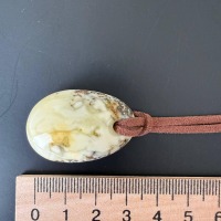 Creamy Butterscotch Baltic Amber Pendant, 34mm, 7g