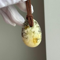 Creamy Butterscotch Baltic Amber Pendant, 34mm, 7g