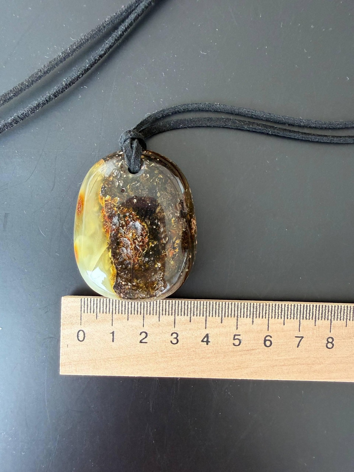 il_fullxfull.7785139449_bd6j.jpg Large Honey Cognac Baltic Amber Pendant, 46mm, 22g
