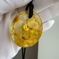 il_fullxfull.7787085435_eluf.jpg Honey Cognac Baltic Amber Statement Pendant, 42mm, 15g