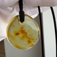 Clear Honey Baltic Amber Teardrop Pendant, 44mm, 13g