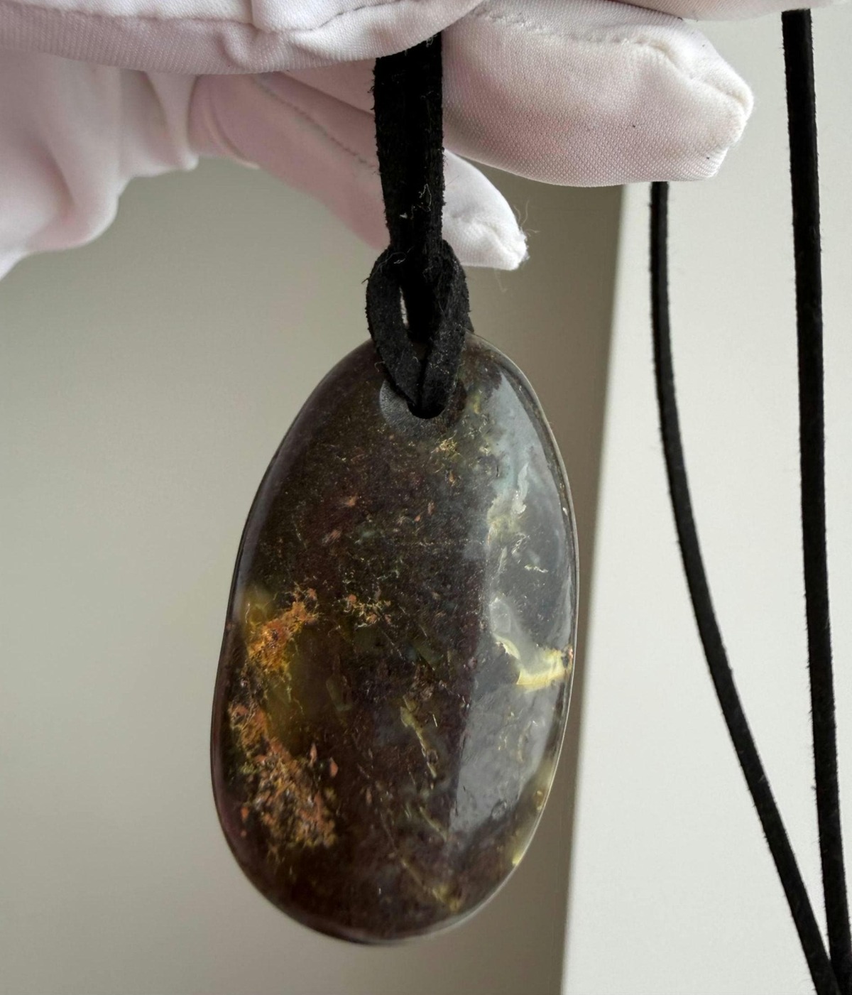 Dark Honey Baltic Amber Drop Pendant, 44mm, 13g