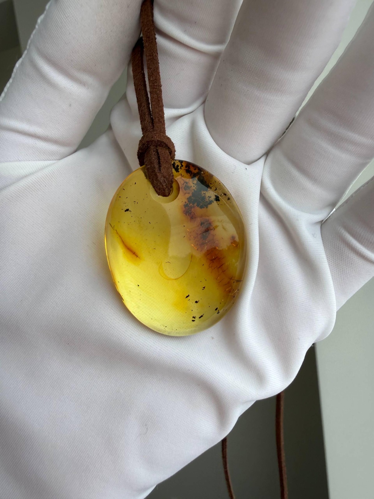 Golden Honey Landscape Baltic Amber Pendant, 9g