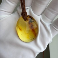 Golden Honey Landscape Baltic Amber Pendant, 9g