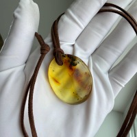 Golden Honey Landscape Baltic Amber Pendant, 9g