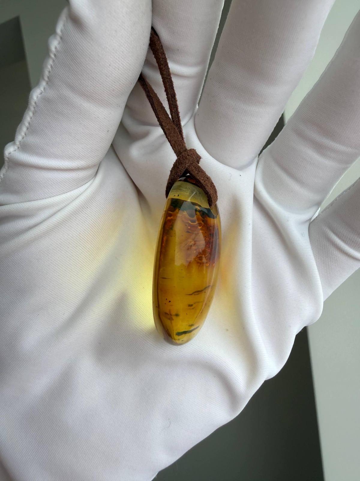 Golden Honey Landscape Baltic Amber Pendant, 9g