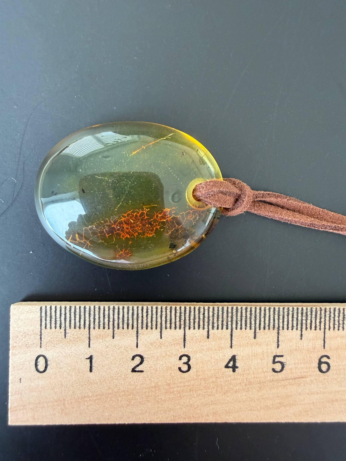 Golden Honey Landscape Baltic Amber Pendant, 9g