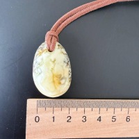 Creamy Butterscotch Baltic Amber Pendant, 34mm, 7g
