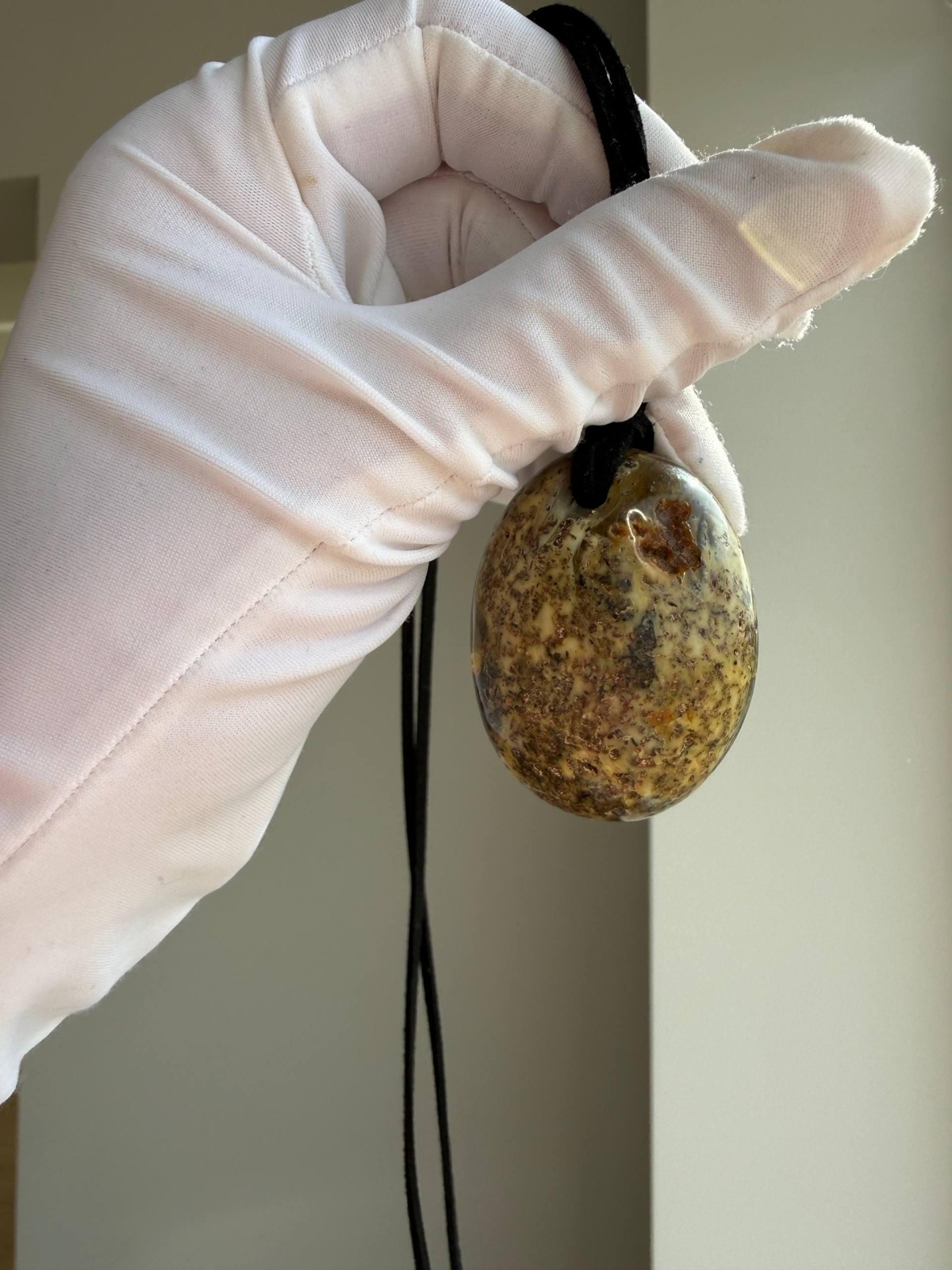 Large Earthy Baltic Amber Pendant with Inclusions, 17g