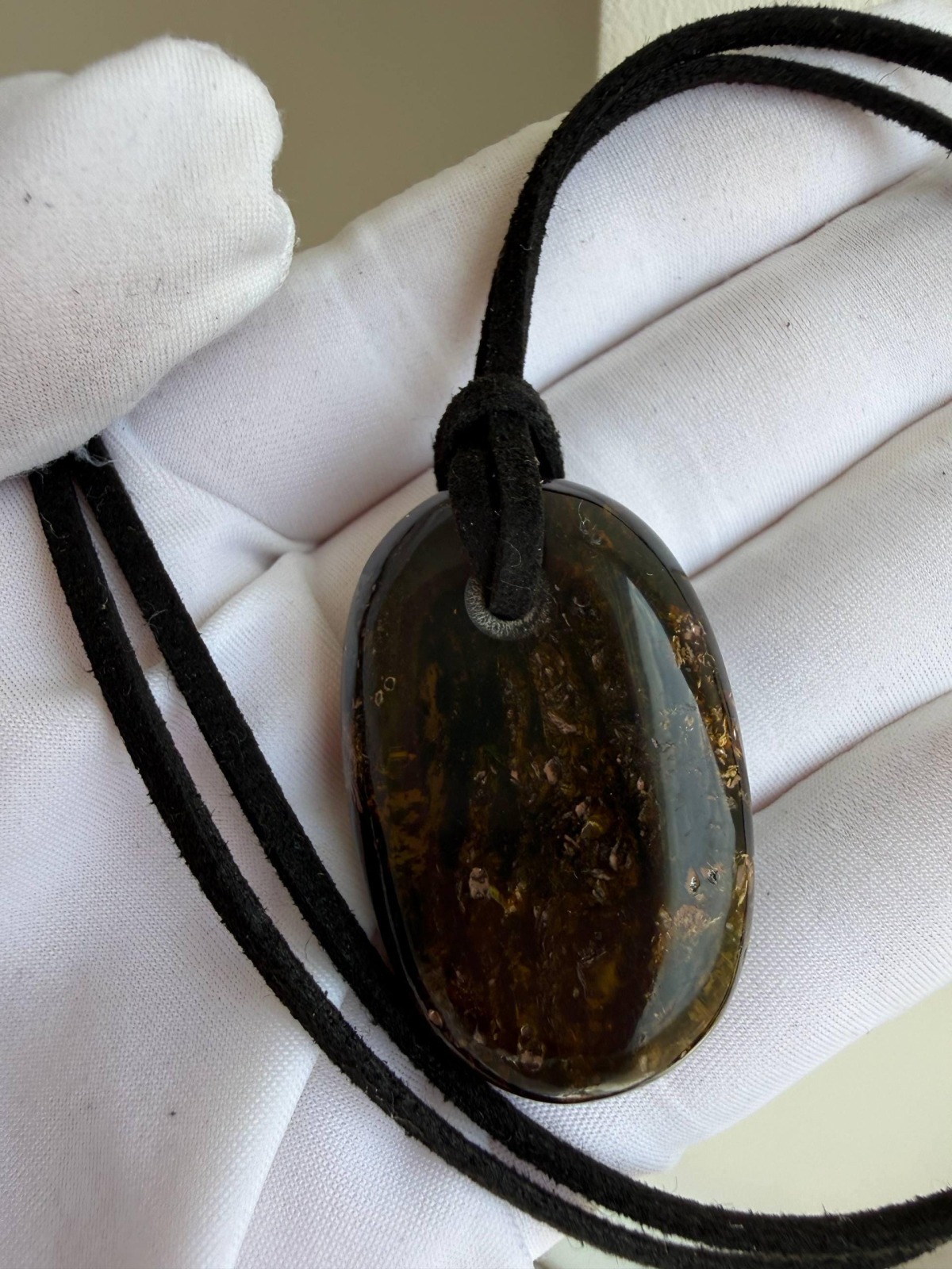 il_fullxfull.7861706584_8rkz.jpg Dark Cognac Baltic Amber Statement Pendant, 40mm, 9.7g