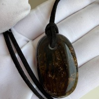 il_fullxfull.7861706584_8rkz.jpg Dark Cognac Baltic Amber Statement Pendant, 40mm, 9.7g