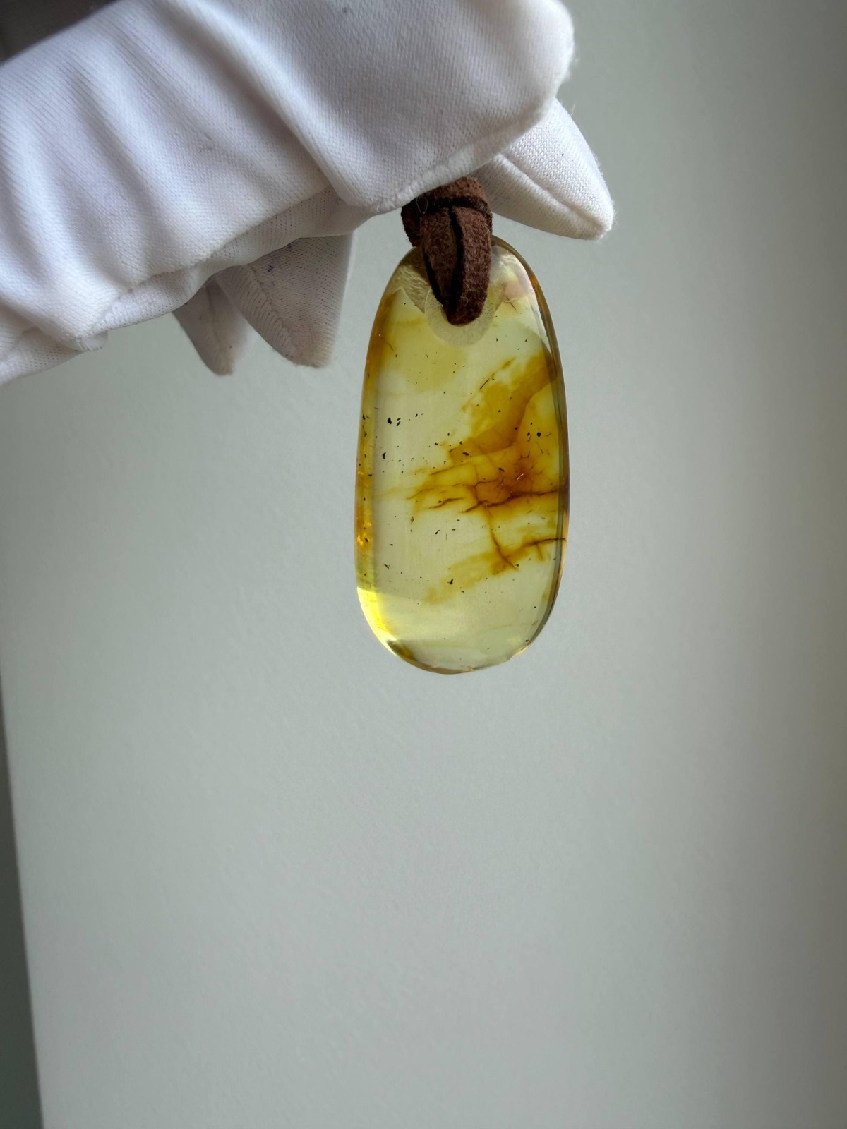 Honey Baltic Amber Drop Pendant, Minimalist, 8g