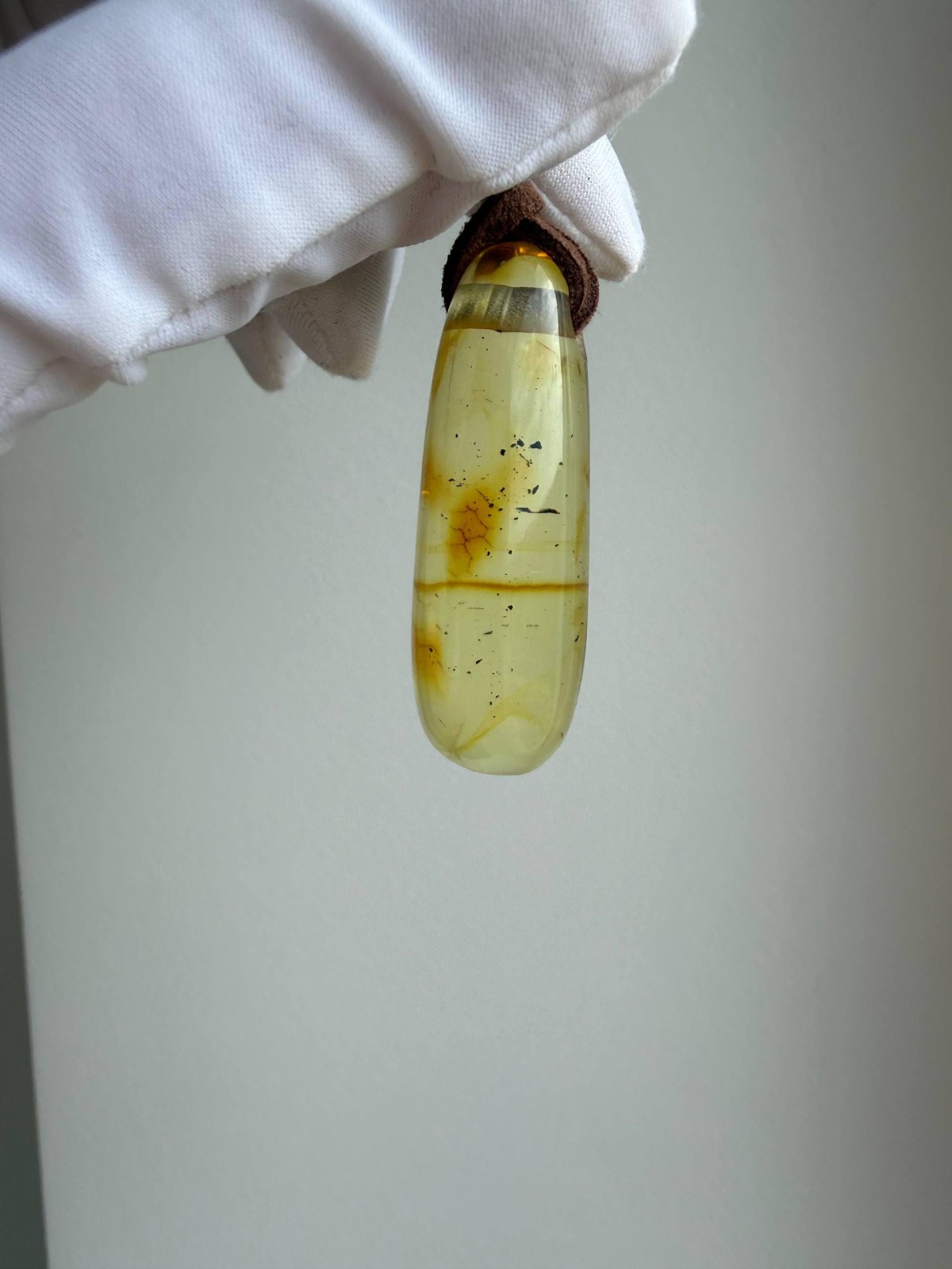 Honey Baltic Amber Drop Pendant, Minimalist, 8g