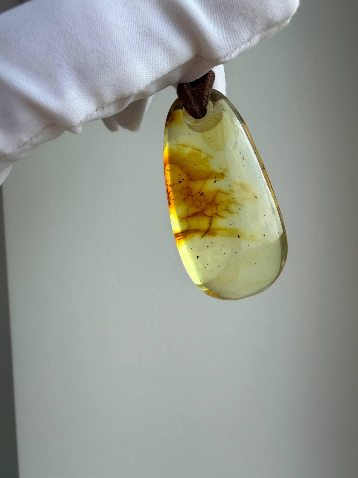 Honey Baltic Amber Drop Pendant, Minimalist, 8g