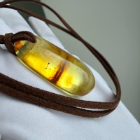 Honey Baltic Amber Drop Pendant, Minimalist, 8g