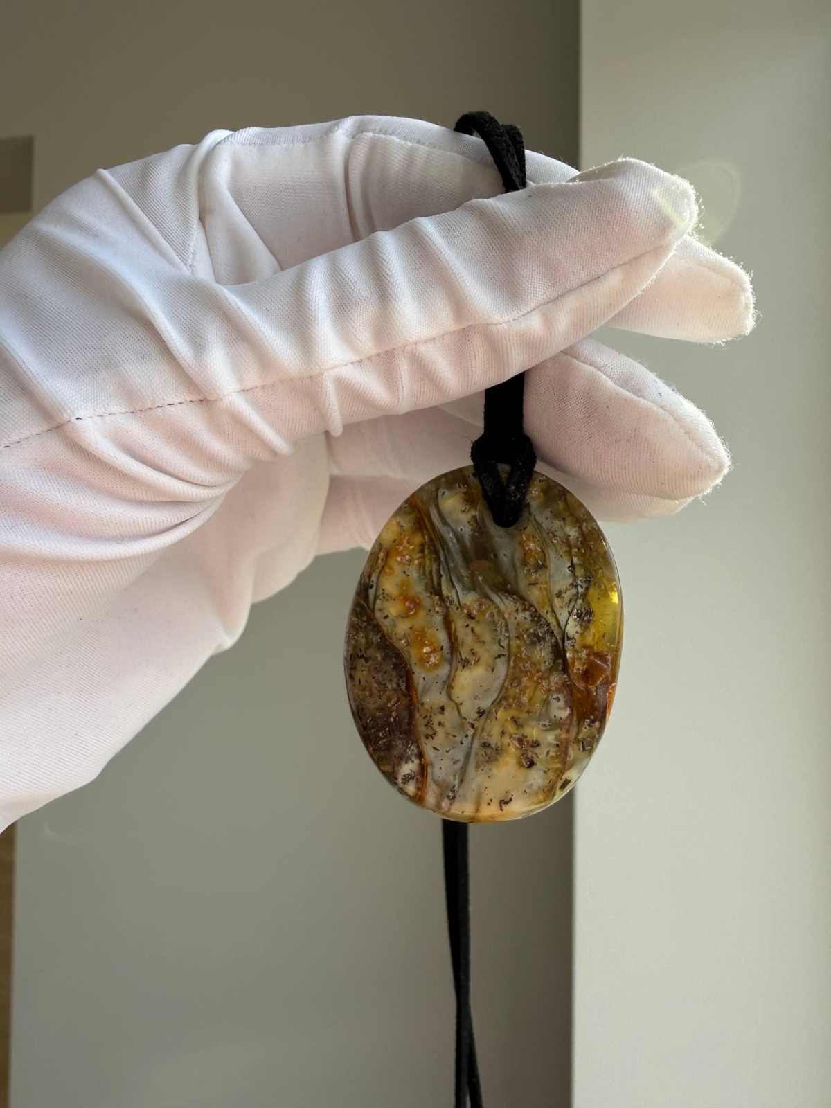 Large Earthy Baltic Amber Pendant with Inclusions, 17g
