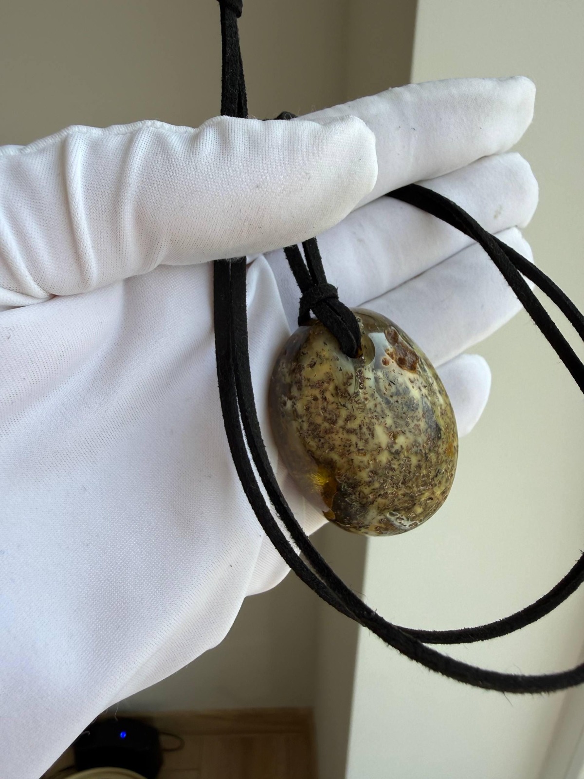 Large Earthy Baltic Amber Pendant with Inclusions, 17g