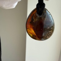 Honey Cognac Baltic Amber Drop Pendant, 9.5g