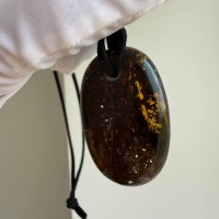 il_fullxfull.7909660029_5fyb.jpg Dark Cognac Baltic Amber Statement Pendant, 40mm, 9.7g