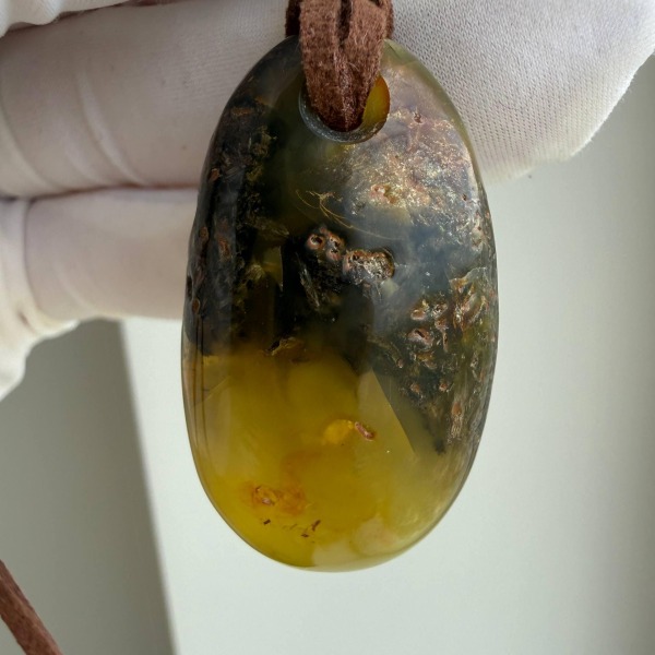 Dark Honey Baltic Amber Pendant with Natural Inclusions, 10g