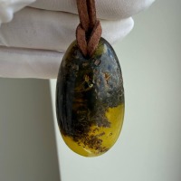 Dark Honey Baltic Amber Pendant with Natural Inclusions, 10g