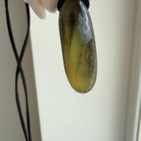 Dark Honey and Green Baltic Amber Pendant, Oval, 9g