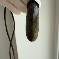 Dark Honey and Green Baltic Amber Pendant, Oval, 9g