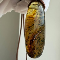 Large Honey Baltic Amber Pendant with Inclusions, 56mm, 20g