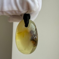 Clear Golden Baltic Amber Pendant with Inclusions, 9g