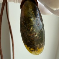 Dark Honey Baltic Amber Pendant with Natural Inclusions, 10g