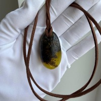 Dark Honey Baltic Amber Pendant with Natural Inclusions, 10g