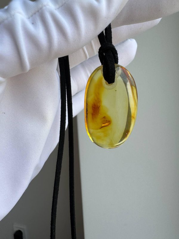 Natural Baltic Amber Pendant Necklace, Amber Stone Pendant