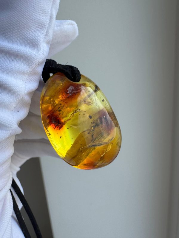Natural Baltic Amber Pendant Necklace Amber Teardrop Pendant Golden Ho