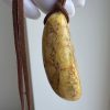 Natural Baltic Amber Pendant Necklace, Egg Yolk Amber Stone