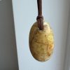 Natural Baltic Amber Pendant Necklace, Egg Yolk Amber Stone