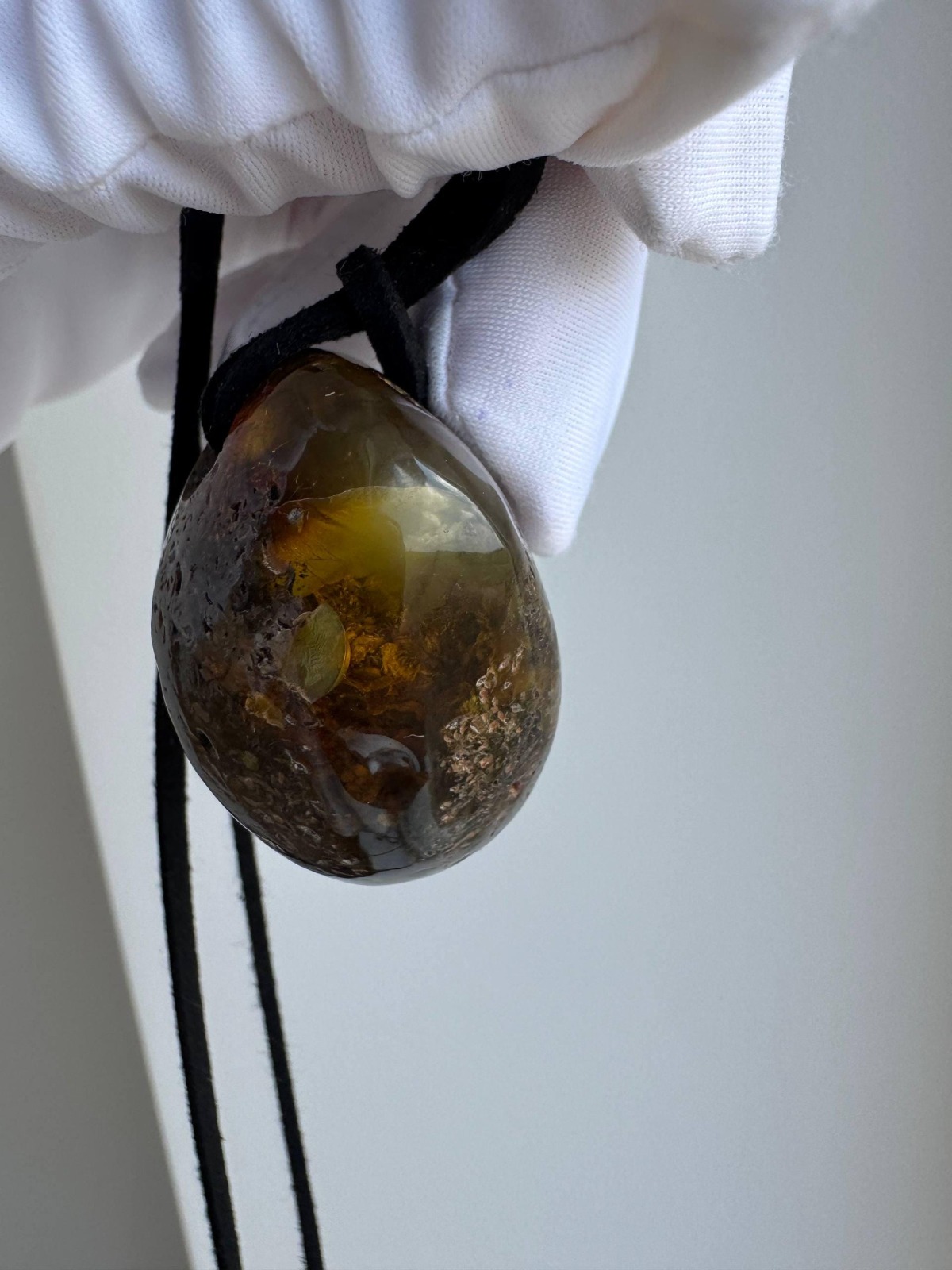 Cognac Honey Baltic Amber Pendant with Earth Inclusions, 15g