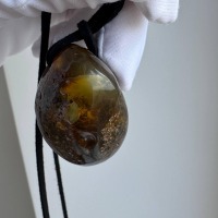 Cognac Honey Baltic Amber Pendant with Earth Inclusions, 15g