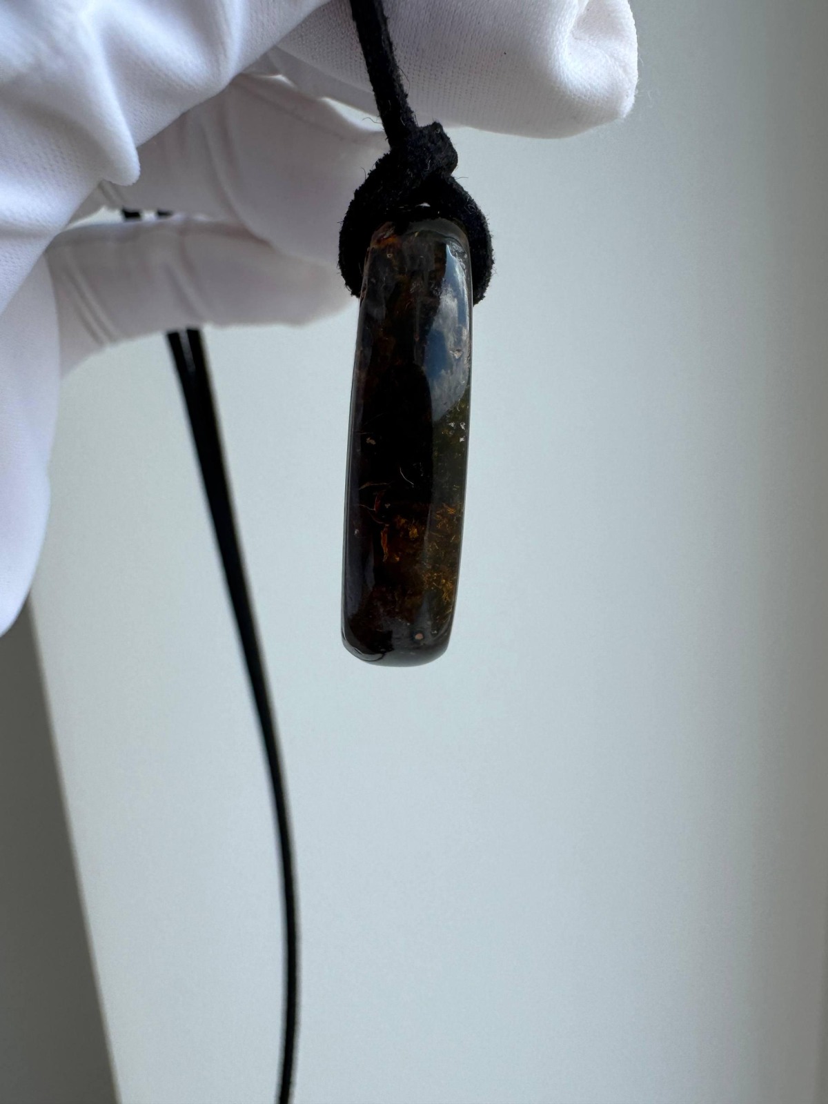 Cognac Baltic Amber Pendant, Small Oval, 5g