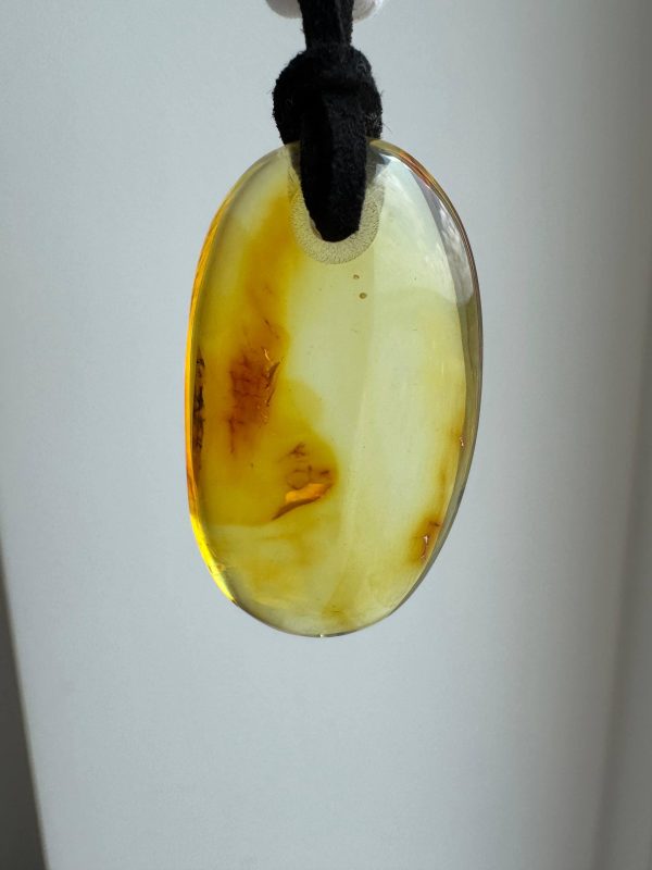 Natural Baltic Amber Pendant Necklace, Amber Stone Pendant
