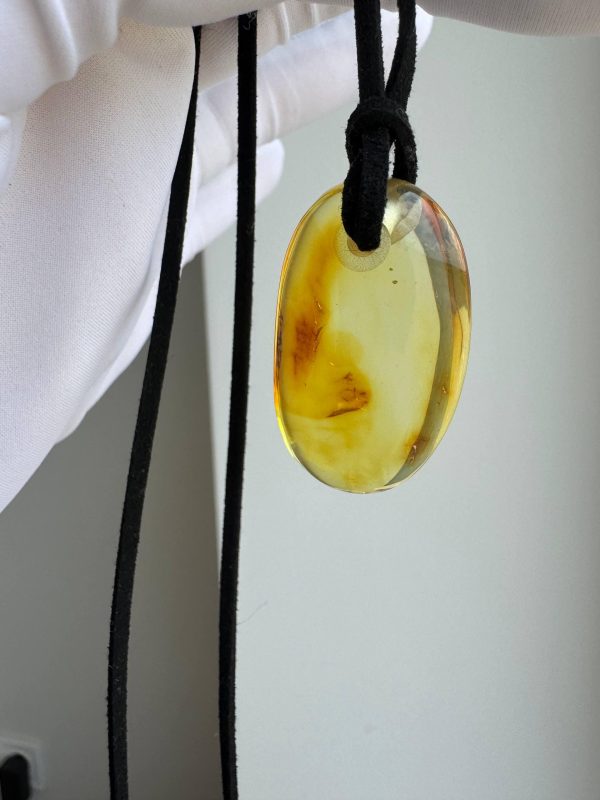 Natural Baltic Amber Pendant Necklace, Amber Stone Pendant