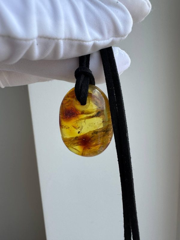 Natural Baltic Amber Pendant Necklace Amber Teardrop Pendant Golden Ho