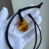 Natural Baltic Amber Pendant Necklace Amber Teardrop Pendant Golden Ho