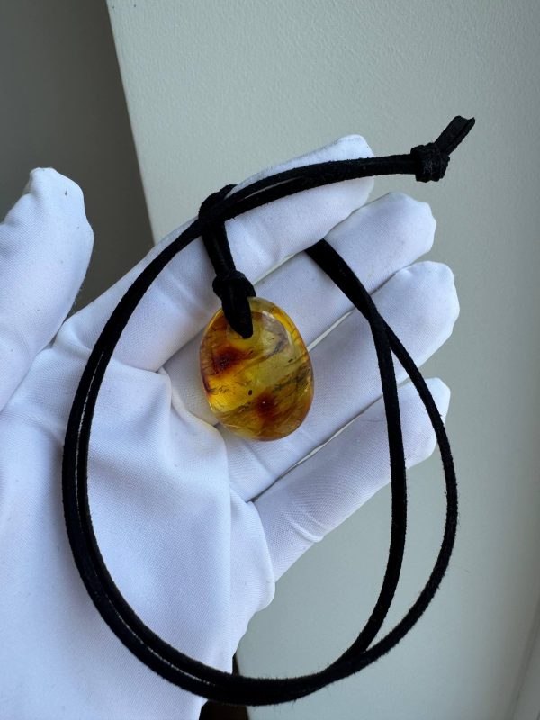 Natural Baltic Amber Pendant Necklace Amber Teardrop Pendant Golden Ho