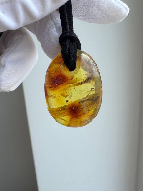 Natural Baltic Amber Pendant Necklace Amber Teardrop Pendant Golden Ho