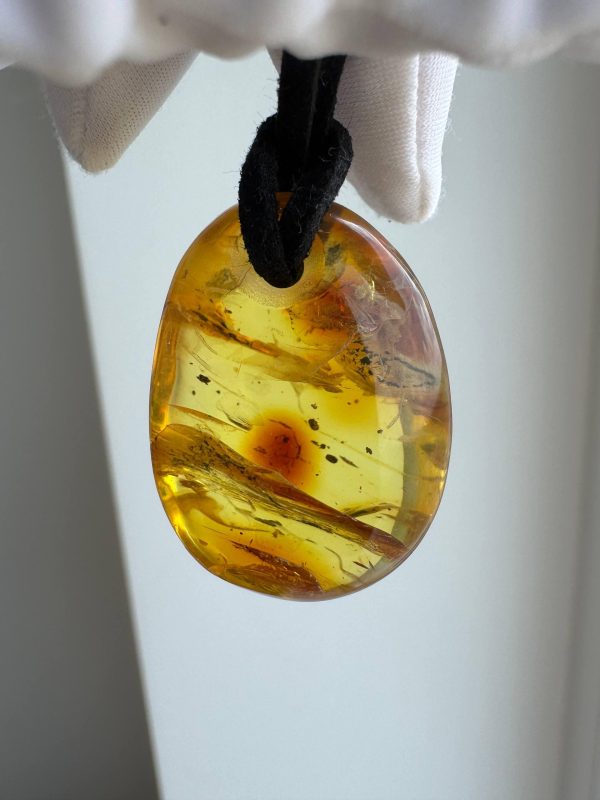 Natural Baltic Amber Pendant Necklace Amber Teardrop Pendant Golden Ho