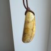 Natural Baltic Amber Pendant Necklace, Egg Yolk Amber Stone
