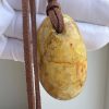 Natural Baltic Amber Pendant Necklace, Egg Yolk Amber Stone