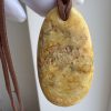 Natural Baltic Amber Pendant Necklace, Egg Yolk Amber Stone
