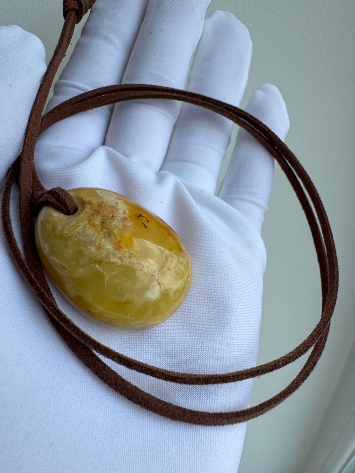 Butterscotch Baltic Amber Teardrop Pendant, 38mm, 12g